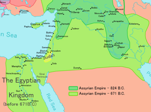 Assyria grew up to the huge empire　