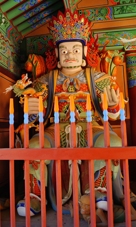 one of the Four Heavenly Kings, Beomeosa temple, South Korea　