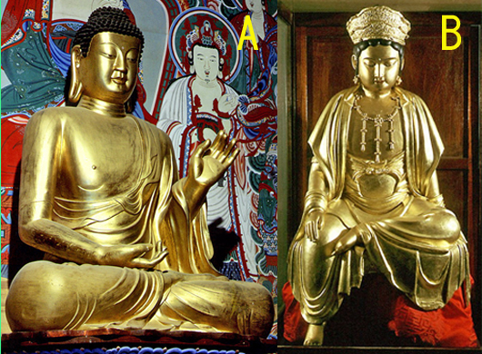 Splendid Buddha statue and Bodhisattva statue of Korea　