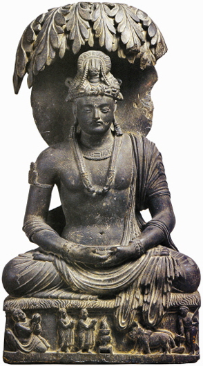 . Buddha Bodhisattva seated statue, the 2nd- 3rd century, h.0.7m, stone