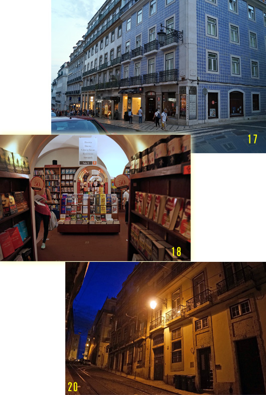 a bookstore and streets in the night