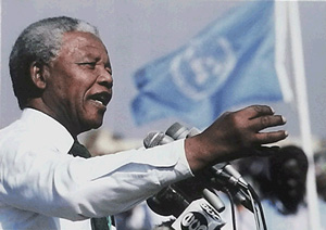 Mandela who made a speech in 1993